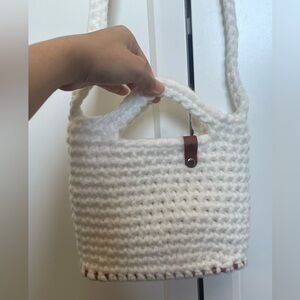 15$ ❤️ Handmade White Knit Tote Bag